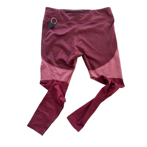 Nike Dri-Fit Training Tights Mid-Rise Running Berry Woman's LIke New Wm Sz Large - Picture 3 of 7